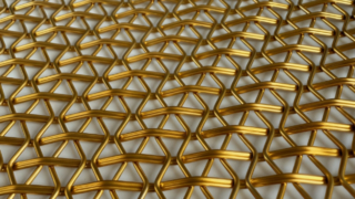 Affichage physique du treillis métallique serti par replis.