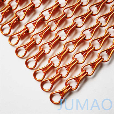 Commercial Orange Chain Link Fly Rideau de clôture de fenêtre ondulée