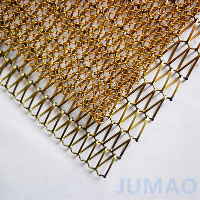 Texte des rideaux en maille métallique spirale en cuivre en aluminium pour les espaces commerciaux