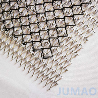 Rideaux métalliques en treillis diamantés Jumao Sprial Draperies métalliques décoratives