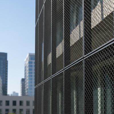Panneaux de revêtement en maille noire Écran filaire Façades de construction architecturale