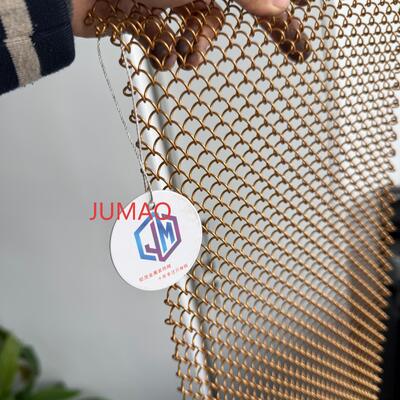 Maille métallique décorative en spirale, maille architecturale d'intérieur, maille tissée en métal