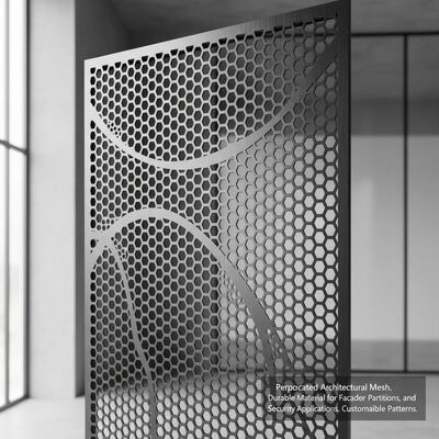 Grillage architectural perforé Matériau durable pour façades, cloisons intérieures et applications de sécurité Motifs personnalisables