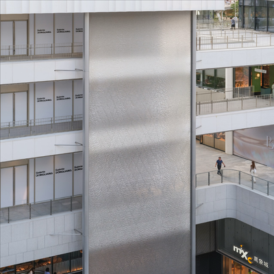 Façade extérieure du bâtiment Décoration suspendue de rideau d'eau en treillis métallique